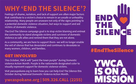 end the silence with domestic violence ywca spokane