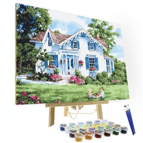 Paint By Numbers Diy Kit My Home Creative Wall Art Handmade Etsy
