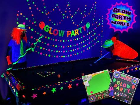 How To Decorate A Black Light Party Black Light Led Glow Party Kits
