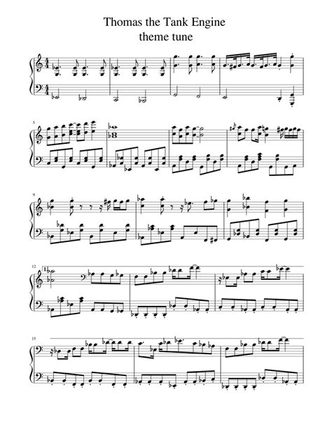 Thomas The Tank Engine Theme Tune Sheet Music For Piano Download Free In Pdf Or Midi