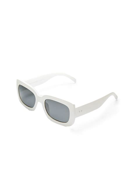 Gafas De Sol Retro Rectangulares Blancas De Stradivarius White Square Retro Sunglasses From