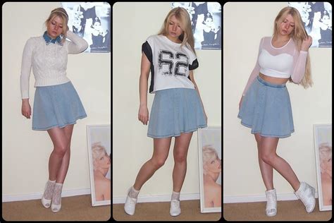 Sam Muses How To Wear A Denim Mini Skirt Topshop S £20 Circle Skirt Dupe