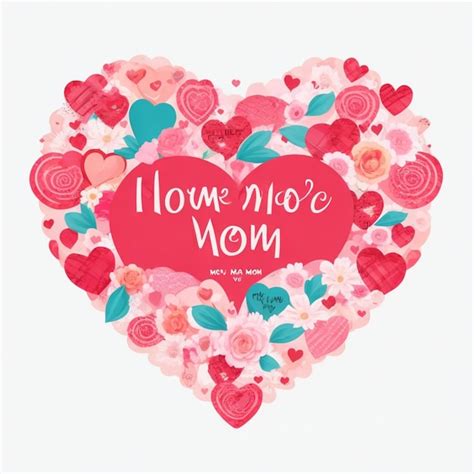 Premium Ai Image Vector Love You Mom Hearts Card For Mothers Day