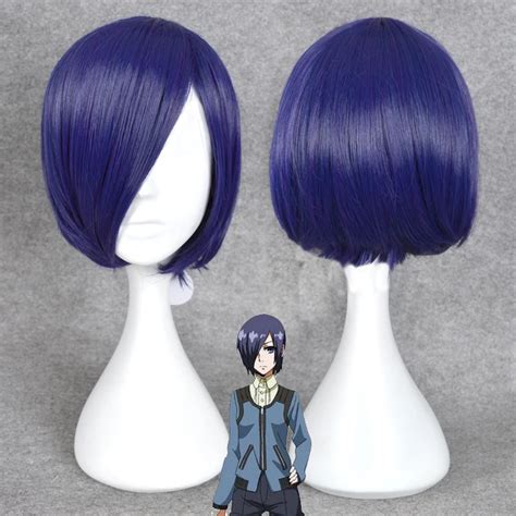 2015 2015 new hot tokyo ghoul kirishima touka wig short straight mixed purple hair synthetic