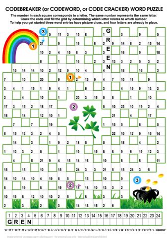 I also learned how to create a crossword puzzle in microsoft word. St. Patricks Day Codebreaker Word Puzzle | Free Printable ...