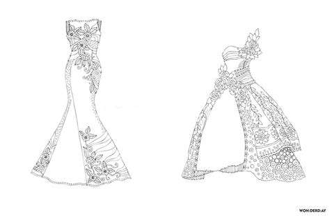 Mermaid Wedding Dress Coloring Pages