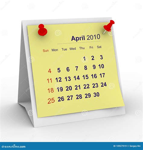 2010 Year Calendar April Stock Illustration Illustration Of Advice