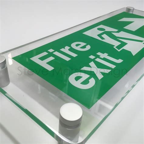 Wall Mounted Acrylic Fire Exit Signs Steve Marsh Design