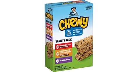 Quaker Chewy Granola Bars 3 Flavor Variety Pack 58 Pack