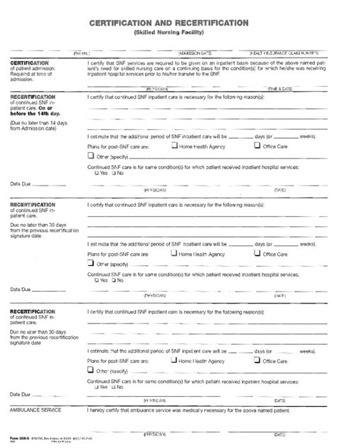 Blank Medicare Cert Recert Form Fill Online Printable Fillable