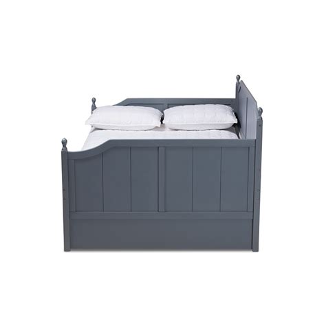 Baxton Studio Millie Cottage Farmhouse Grey Finished Wood Daybed With