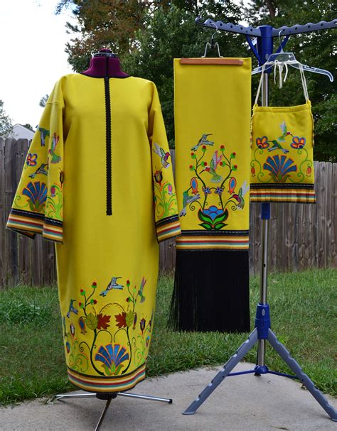 Woman S Traditional Powwow Regalia Machine Embroidered Native American Dress Native American