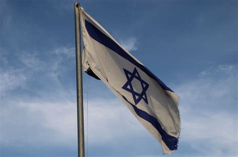 Old Israeli Flag Against Clouds Free Stock Photo Public Domain Pictures