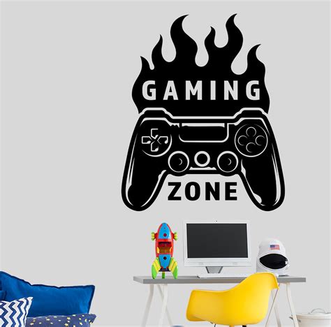 Gaming Zone Wall Decal Video Game Wall Decals Gamer Zone Etsy