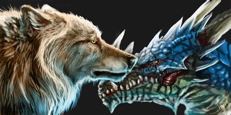 A Wolf And A Dragon By Decadia On Deviantart Dragon Wolf Dragon