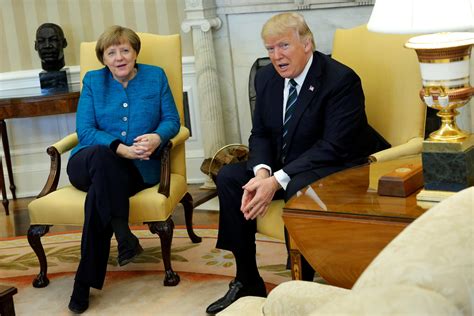 Donald trump and angela merkel are preparing to talk together at the white house. President Trump Holds Press Conference With German ...
