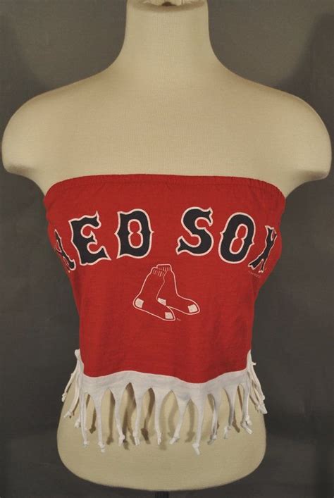 boston red sox baseball strapless red fringe shirt olive green t shirt red sox baseball