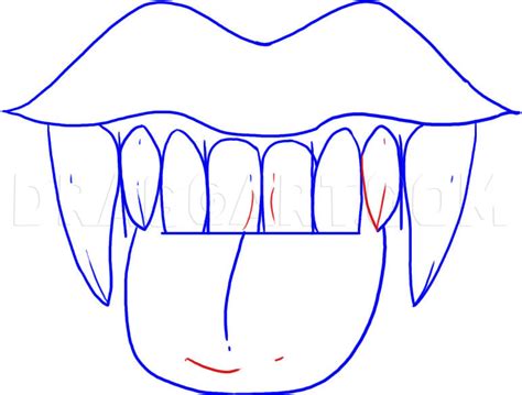 How To Draw Vampire Fangs And Teeth Step By Step Drawing Guide By