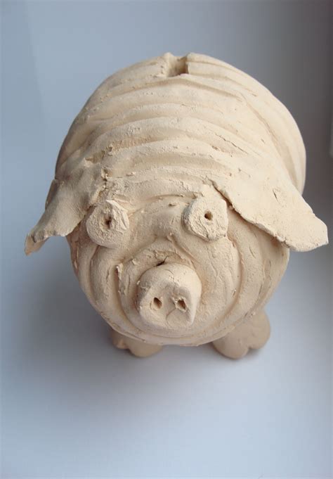 Coil Pot Clay Money Box Pig Coil