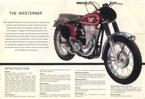 Only motorcycle lover can appericiate this one. Matchless Sales Brochures | Classic Motorbikes