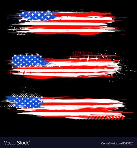 Grungy American Flag Banner Royalty Free Vector Image