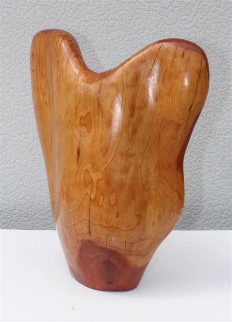 Mid Century Modern Abstract Carved Wood Sculpture For Sale