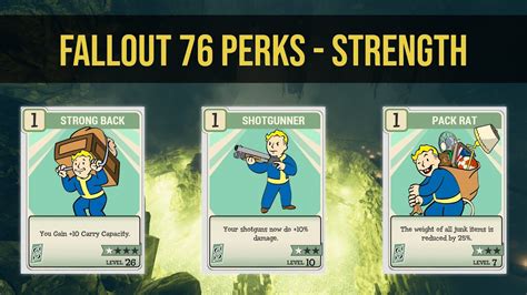 Fallout 76 Perk Cards Strength Youtube
