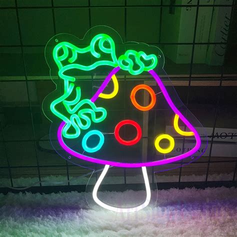 Mushroom Frog Neon Sign Toad Neon Mushroom Frog Wall Led Lights