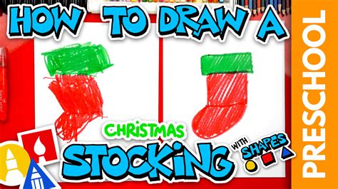 Drawing A Christmas Stocking With Shapes Preschool Art