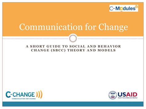 Communication For Change A Short Guide To Social And Behavior Change