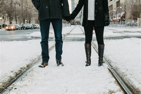 Free Images Snow Track Street Weather Couple Holding Hand Season Footwear Blizzard