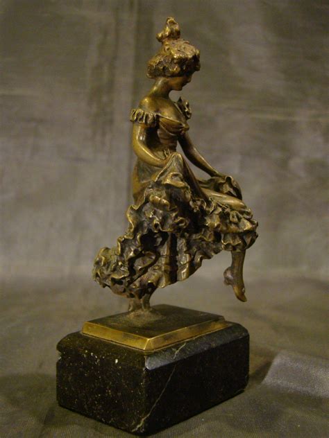 Antique Bronze Sculpture Of Victorian Woman Dancing From Finerchoice On