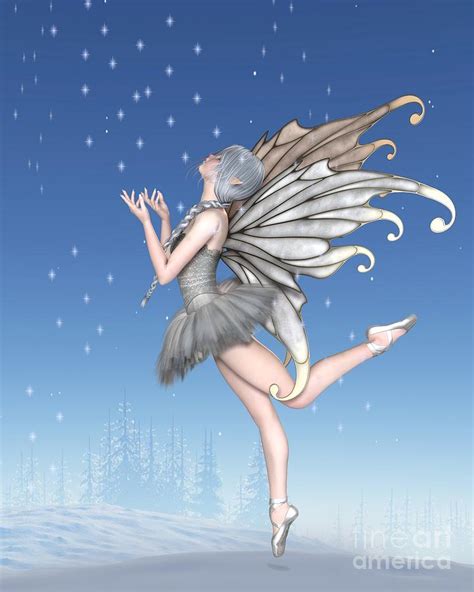 Ballerina Winter Fairy Dancing In The Snow Digital Art By Fairy