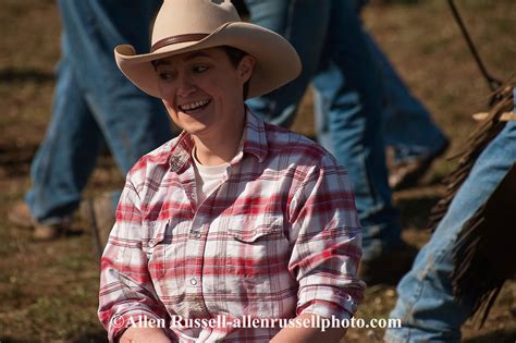 Cowgirl Works At Branding In Wilsall Montana Allen Russell Photography
