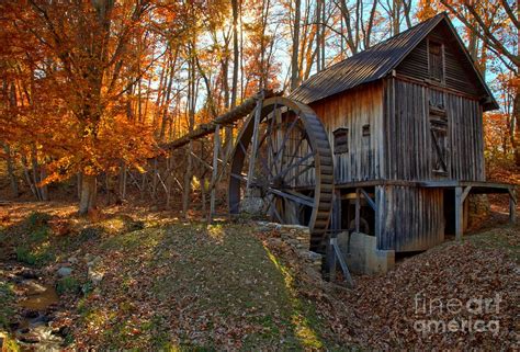 Historic Grist Mill With Fall Foliage Photograph By Adam Jewell Pixels