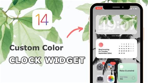 Custom Color Clock Widget With Background Photo Ios 14 Third Party