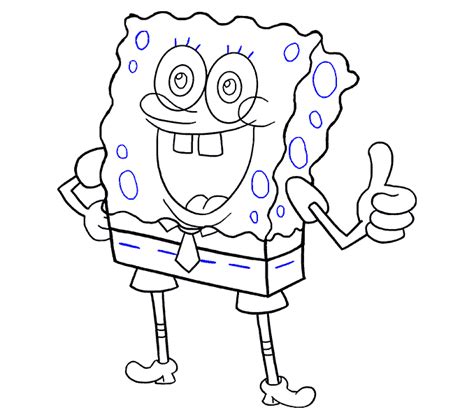 step by step how to draw spongebob at drawing tutorials