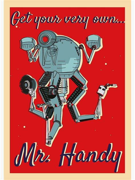 Fallout Mr Handy Poster For Sale By Paiigezilla Redbubble