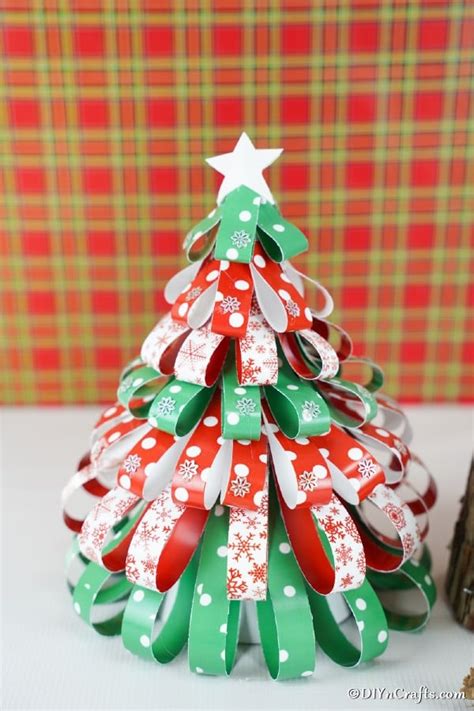Festive Paper Strip Mini Christmas Tree Decoration With