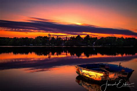 Rowboat At Sunset Outdoor Photography Lake Photography Etsy