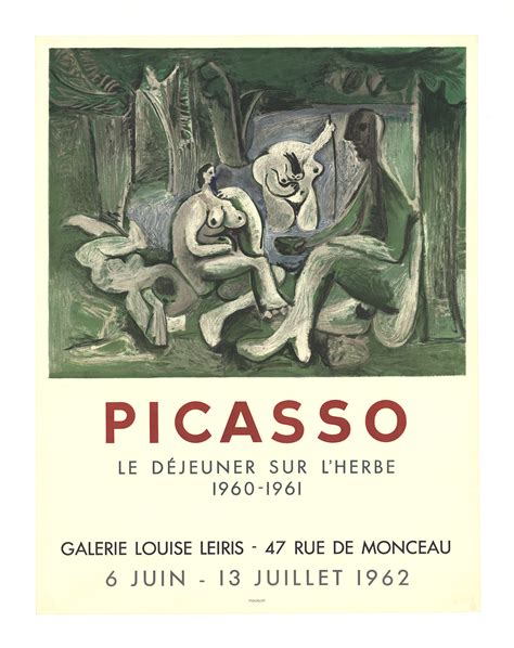 Pablo Picasso Le Dejeuner Sur L Herbe X Lithograph