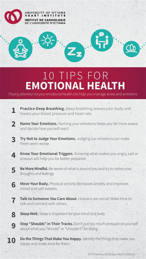 10 Tips For Emotional Health University Of Ottawa Heart Institute Patient Alumni Association