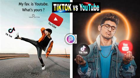 Tiktok Vs Youtube Concept Photo Editing In Picsart Trending Photo My