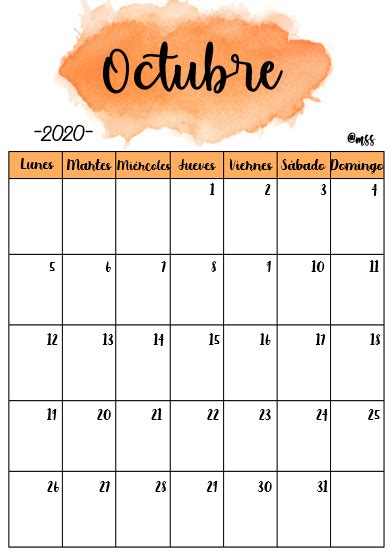 Octubre 2022 En 2022 Calendario Para Escribir Plantilla De Calendario