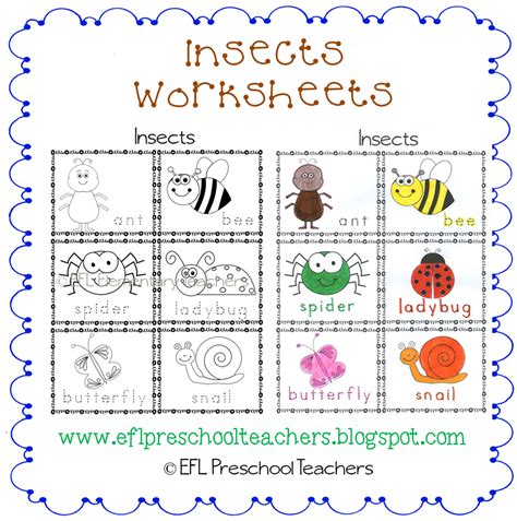 Eslefl Preschool Teachers Insects Worksheets And More For Preschool Ela