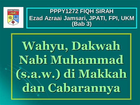 Pdf Wahyu Dakwah Nabi Muhammad Saw Di Makkah Dan Cabarannya Dokumen
