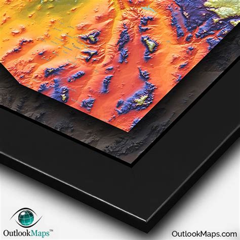 Arizona Map Topographic Style Adds Color To Rugged Terrain