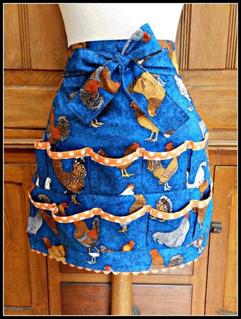 Womens Egg Gathering Apron Chickens Eggs And Pockets Etsy Apron
