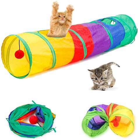 1 Pack 8 Color Funny Pet Tunnel Cat Play Rainbown Tunnel Brown Foldable