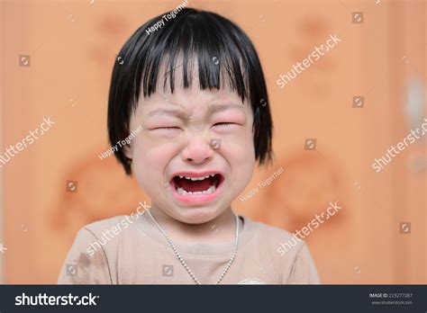 Portrait Of A Cute Little Girl Crying Stock Photo 223277287 Shutterstock